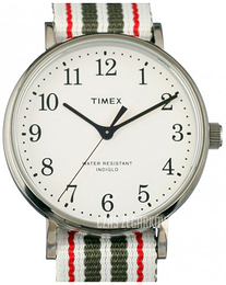 Timex Biały/Tkanina Ø37 mm TW2T98100LG
