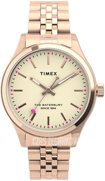 Timex The Waterbury Kremowy/Stal w kolorze różowego złota Ø34 mm TW2U23300