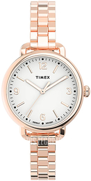 Timex Biały/Stal w kolorze różowego złota Ø30 mm TW2U60700