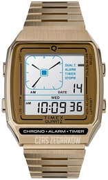 Timex Q Biały/Stal w odcieniu złota TW2U725007U