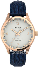 Timex The Waterbury Biały/Skóra Ø34 mm TW2U97600