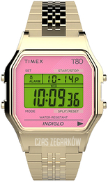 Timex T80 Ekran LCD/Stal w odcieniu złota TW2V19400