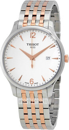 Tissot Tradition Srebrny/Stal w kolorze różowego złota Ø42 mm T063.610.22.037.01