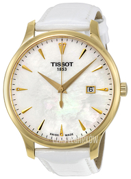 Tissot Tradition Gent Biały/Skóra Ø42 mm T063.610.36.116.00