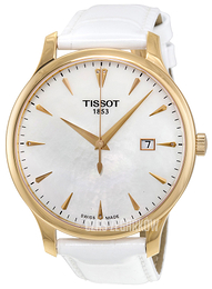 Tissot Tradition Gent Biały/Skóra Ø42 mm T063.610.36.116.01