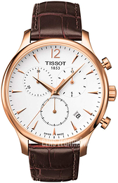 Tissot Tradition Biały/Skóra Ø42 mm T063.617.36.037.00