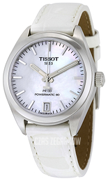 Tissot PR 100 Automatic Lady Biały/Skóra Ø33 mm T101.207.16.111.00