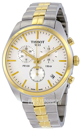 Tissot PR 100 Chronograph Gent Srebrny/Stal w odcieniu złota Ø41 mm T101.417.22.031.00