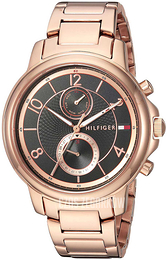 Tommy Hilfiger Czarny/Stal w kolorze różowego złota Ø39 mm 1781820