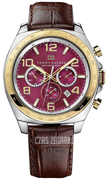 Tommy Hilfiger Colton Czerwony/Skóra Ø43 mm 1790940