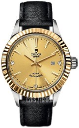 Tudor Style Żółte złoto/Skóra Ø28 mm 12113-0022