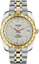 Tudor Classic Date Srebrny/Stal w odcieniu złota Ø38 mm 21013-0011