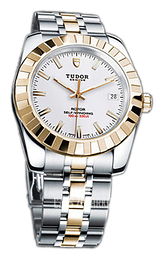 Tudor Classic Date Biały/Stal w odcieniu złota Ø38 mm 21013-62583-WIDSTL