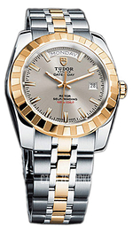 Tudor Classic Date-Day Szary/Stal w odcieniu złota Ø41 mm 23013-62113-GRIDSTL