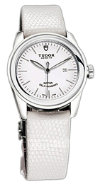 Tudor Glamour Date Biały/Skóra Ø31 mm 53010W-WIDWLZS