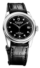 Tudor Glamour Date Czarny/Skóra Ø36 mm 55000-BDIDSBLS