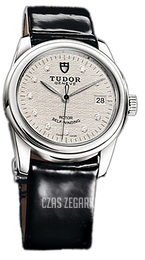 Tudor Glamour Date Srebrny/Skóra Ø36 mm 55000-SDIDBPLSP
