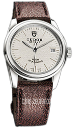 Tudor Glamour Date Srebrny/Skóra Ø36 mm 55000-SIDBRJLSP