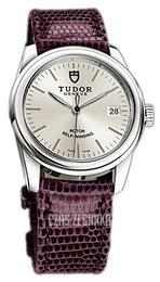 Tudor Glamour Date Srebrny/Skóra Ø36 mm 55000-SIDPRLZS