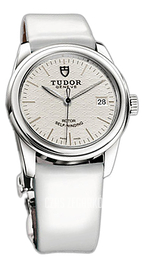 Tudor Glamour Date Srebrny/Skóra Ø36 mm 55000-SIDWPLSP