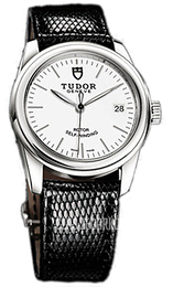 Tudor Glamour Date Biały/Skóra Ø36 mm 55000-WIDBLZS