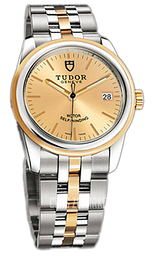 Tudor Glamour Date Szampański/18 karatowe żółte złoto Ø36 mm 55003-68053-CHIDSTL