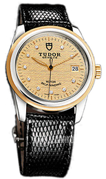 Tudor Glamour Date Szampański/Skóra Ø36 mm 55003-CHDIDBLZSP