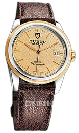 Tudor Glamour Date Szampański/Skóra Ø36 mm 55003-CHIDBRJLSP