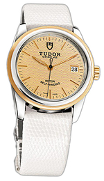 Tudor Glamour Date Szampański/Skóra Ø36 mm 55003-CHIDWLZSP