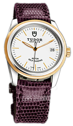 Tudor Glamour Date Biały/Skóra Ø36 mm 55003-WIDPRLZS