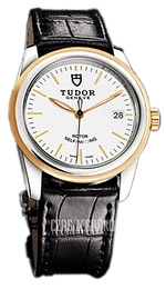 Tudor Glamour Date Biały/Skóra Ø36 mm 55003-WIDSBLS