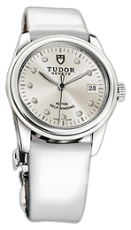 Tudor Glamour Date Srebrny/Skóra Ø36 mm 55010W-SDIDWPLS