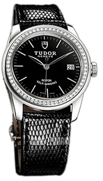 Tudor Glamour Date Czarny/Skóra Ø36 mm 55020-BIDBLZS
