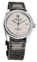 Tudor Glamour Date Srebrny/Skóra Ø36 mm 55020-SDIDGLZSP