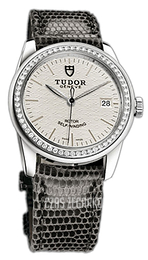 Tudor Glamour Date Srebrny/Skóra Ø36 mm 55020-SIDGLZSP