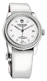 Tudor Glamour Date Biały/Skóra Ø36 mm 55020-WDIDWPLS