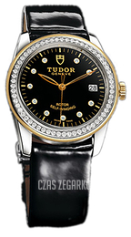 Tudor Glamour Date Czarny/Skóra Ø36 mm 55023-BDIDBPLS