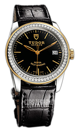 Tudor Glamour Date Czarny/Skóra Ø36 mm 55023-BIDSBLS