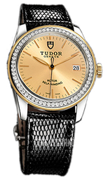 Tudor Glamour Date Szampański/Skóra Ø36 mm 55023-CHIDBLZS