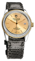 Tudor Glamour Date Szampański/Skóra Ø36 mm 55023-CHIDGLZS