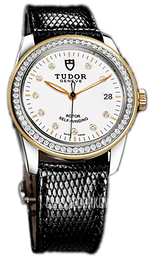 Tudor Glamour Date Biały/Skóra Ø36 mm 55023-WDIDBLZS
