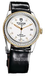 Tudor Glamour Date Biały/Skóra Ø36 mm 55023-WDIDBPLS