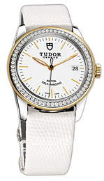 Tudor Glamour Date Biały/Skóra Ø36 mm 55023-WIDWLZS