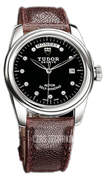 Tudor Glamour Day-Date Czarny/Skóra Ø39 mm 56000-BDIDBRNJLS