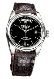 Tudor Glamour Day-Date Czarny/Skóra Ø39 mm 56000-BIDBRJLS