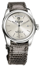 Tudor Glamour Day-Date Srebrny/Skóra Ø39 mm 56000-SIDGLZS