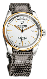 Tudor Glamour Day-Date Biały/Skóra Ø39 mm 56003-WIDGLZS