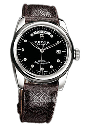 Tudor Glamour Day-Date Czarny/Skóra Ø39 mm 56010N-BDIDBRJLS