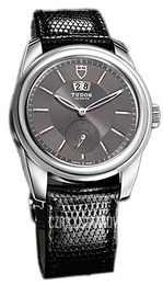 Tudor Glamour Double Date Szary/Skóra Ø42 mm 57000-GIDBLZS