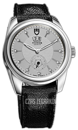 Tudor Glamour Double Date Srebrny/Skóra Ø42 mm 57000-SDIDBJLSP